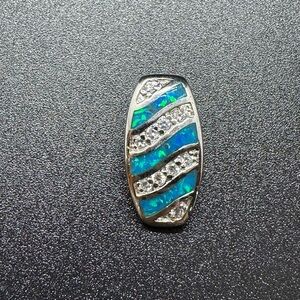 Blue Opal Women's Pendant Sterling Silver